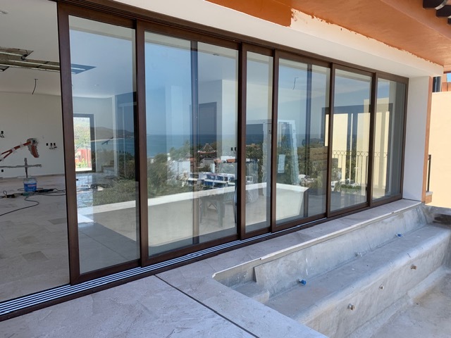 Custom glass door installation