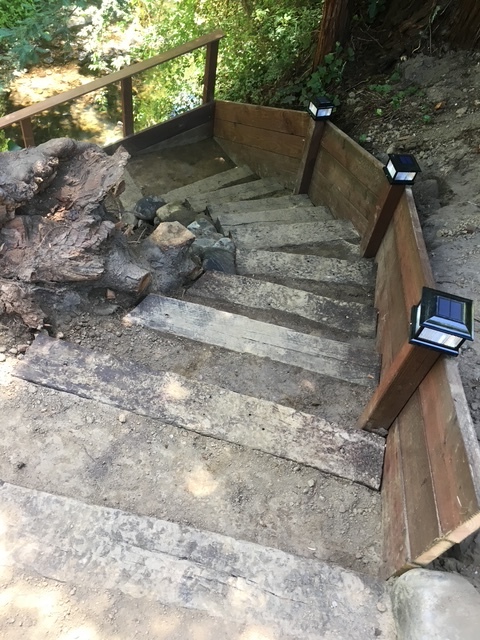 Hillside staircase construction