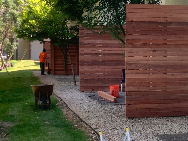 Redwood slat detail work