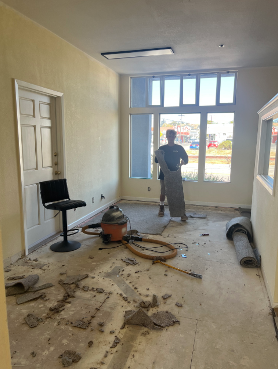 Seabright Construction — flooring demolition in progress